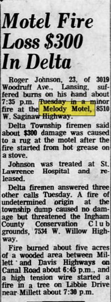 Melody Motel - Oct 1967 Small Fire (newer photo)